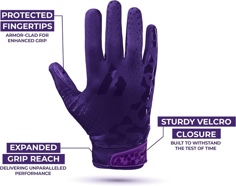 Repsters RPG1 Football Gloves - Men’s Elite Trendy Wide Receiver Gloves – Extra Sticky Grip Football Gloves for Game Day, Training, High School and College - Adult and Youth Sizes - Image 3